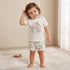 Disney Crew Neck Short Sleeves T-shirt and Shorts Set with Aurora Print - Cream / 12-18 mths