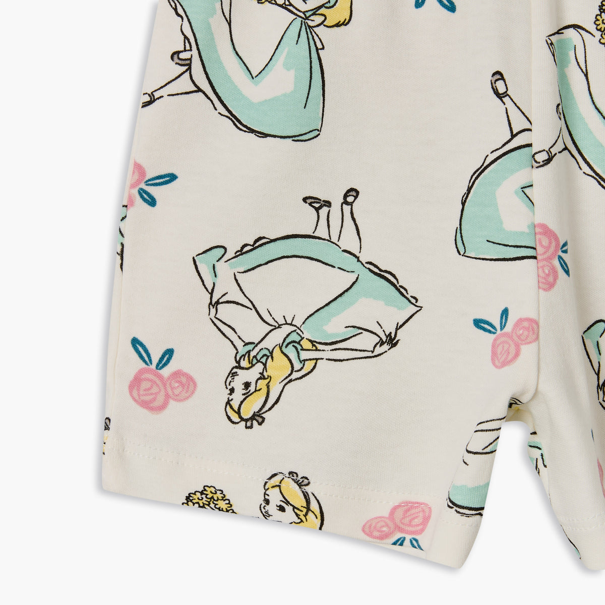 Disney Crew Neck Short Sleeves T-shirt and Shorts Set with Aurora Print