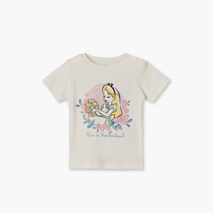 Disney Crew Neck Short Sleeves T-shirt and Shorts Set with Aurora Print