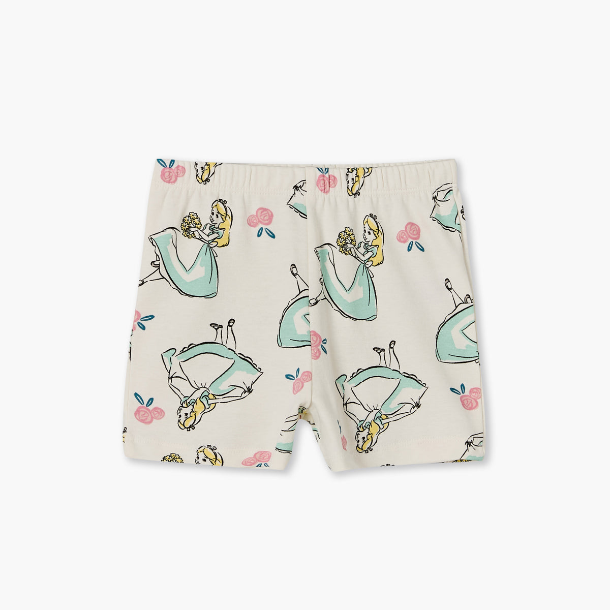 Disney Crew Neck Short Sleeves T-shirt and Shorts Set with Aurora Print