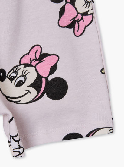 Disney Round Neck Short Sleeves T-shirt and Shorts Set with Minnie Mouse Print-baby-girls-clothing-setsandcoords-image-10