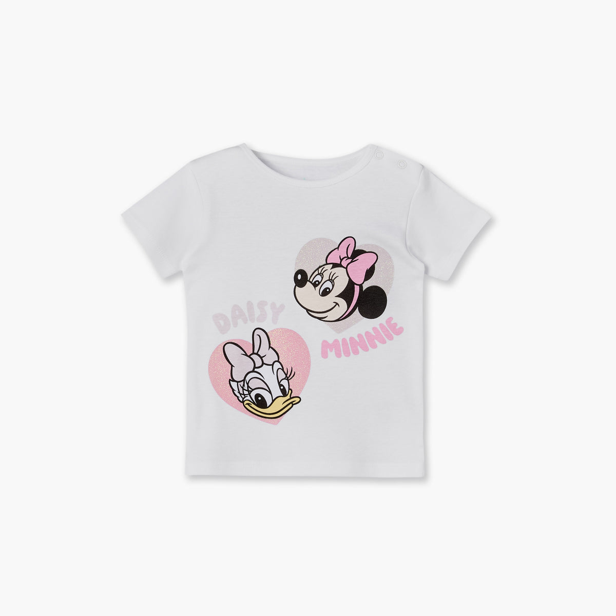 Disney Round Neck Short Sleeves T-shirt and Shorts Set with Minnie Mouse Print