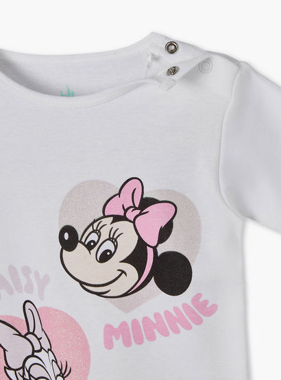 Disney Round Neck Short Sleeves T-shirt and Shorts Set with Minnie Mouse Print-baby-girls-clothing-setsandcoords-image-7