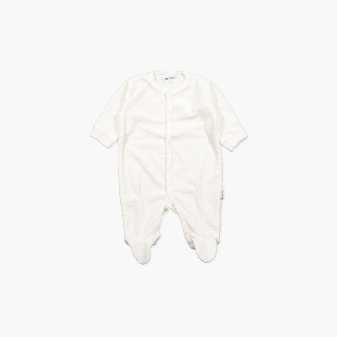 Juniors Textured Closed Feet Sleepsuit with Button Closure - Grey / 6-12 mths