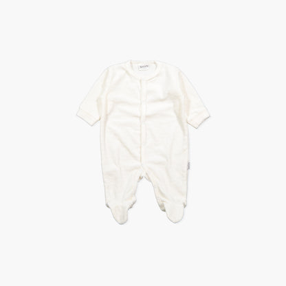Juniors Textured Closed Feet Sleepsuit with Button Closure - Grey / 6-12 mths