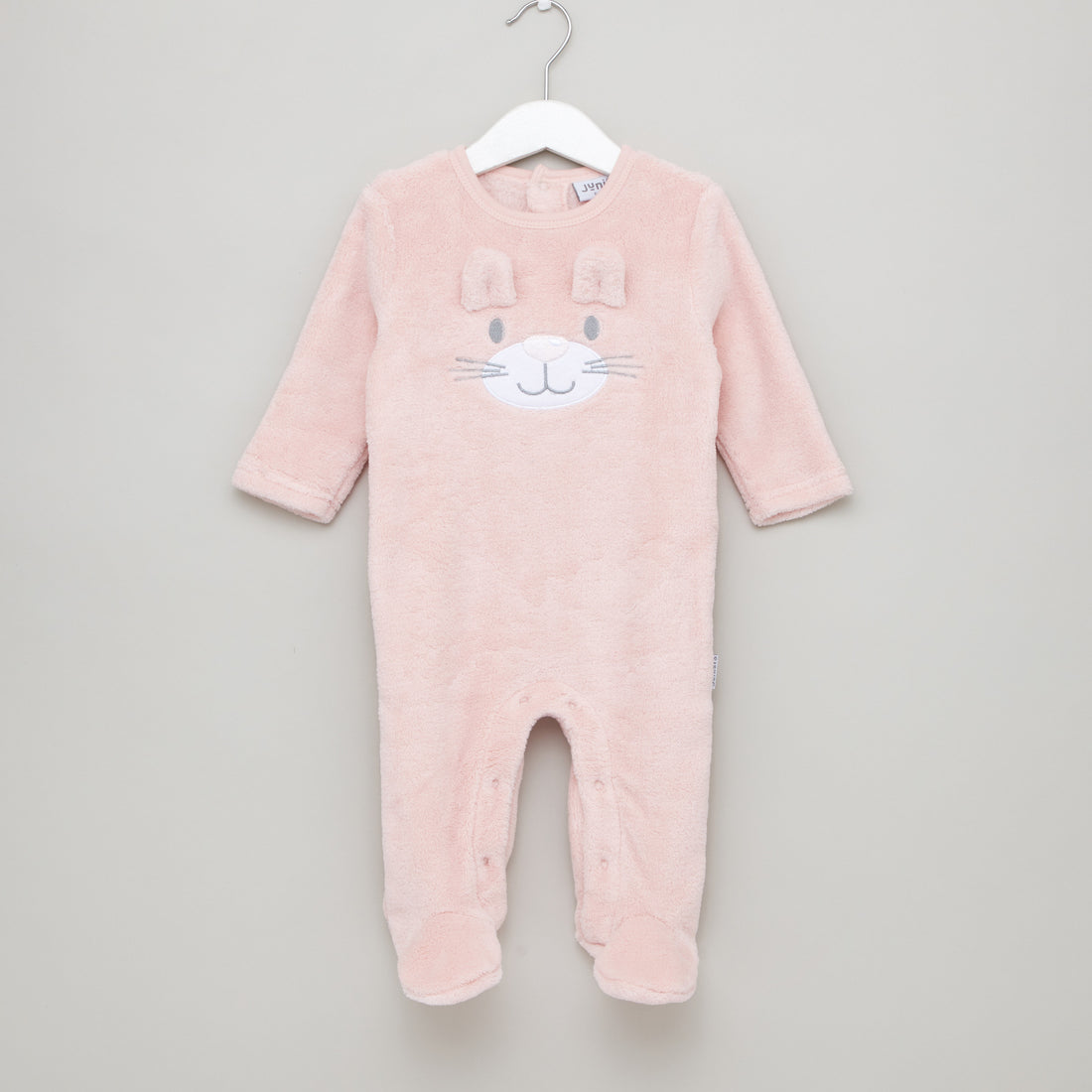 Juniors Textured Closed Feet Sleepsuit with Long Sleeves - Pink / 9-12 mths