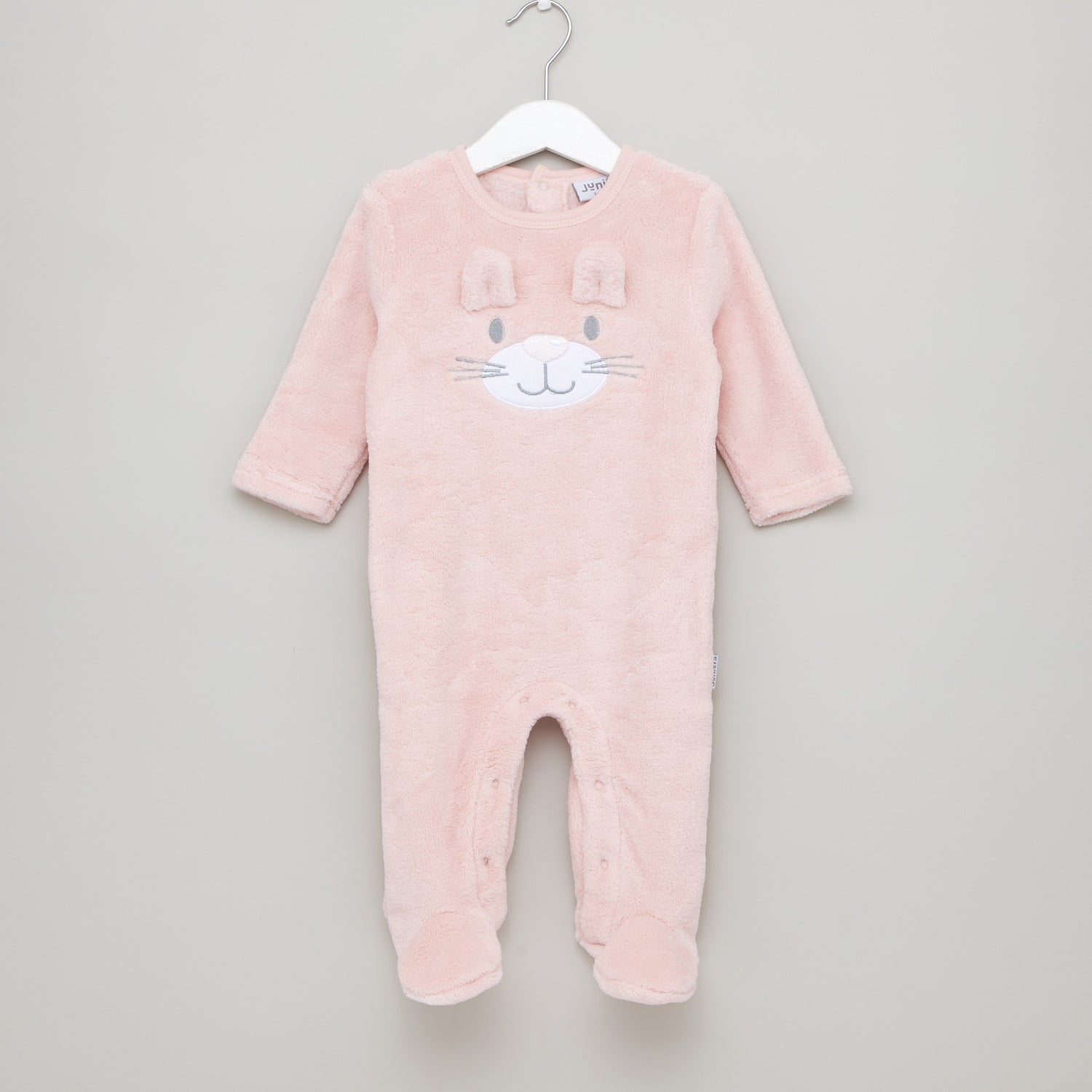 Juniors Textured Closed Feet Sleepsuit with Long Sleeves - Pink / 9-12 mths