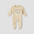 Juniors Round Neck Sleepsuit with Tiger Applique - Polyester - Long Sleeves - Beige / 9-12 mths