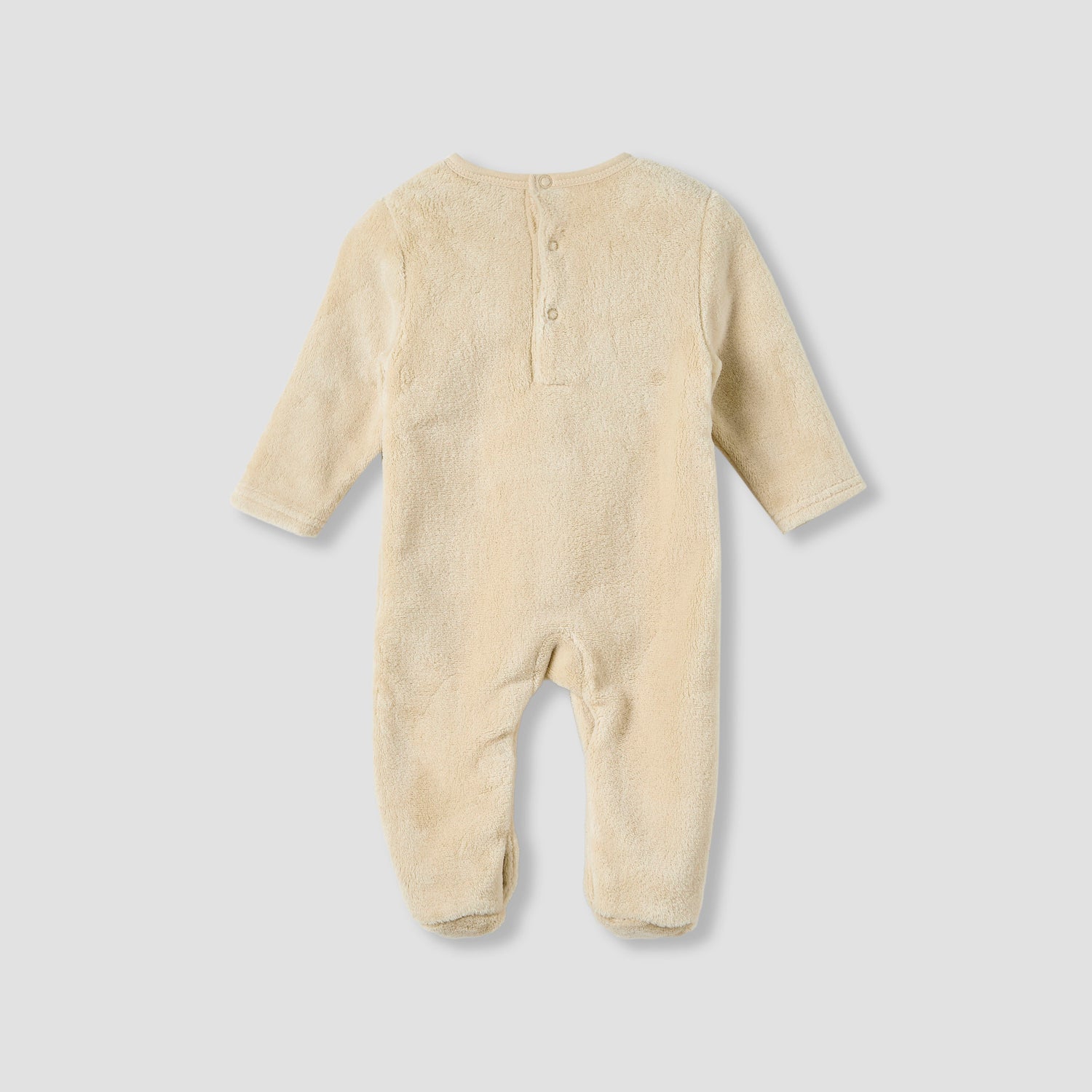 Juniors Round Neck Sleepsuit with Tiger Applique - Polyester - Long Sleeves