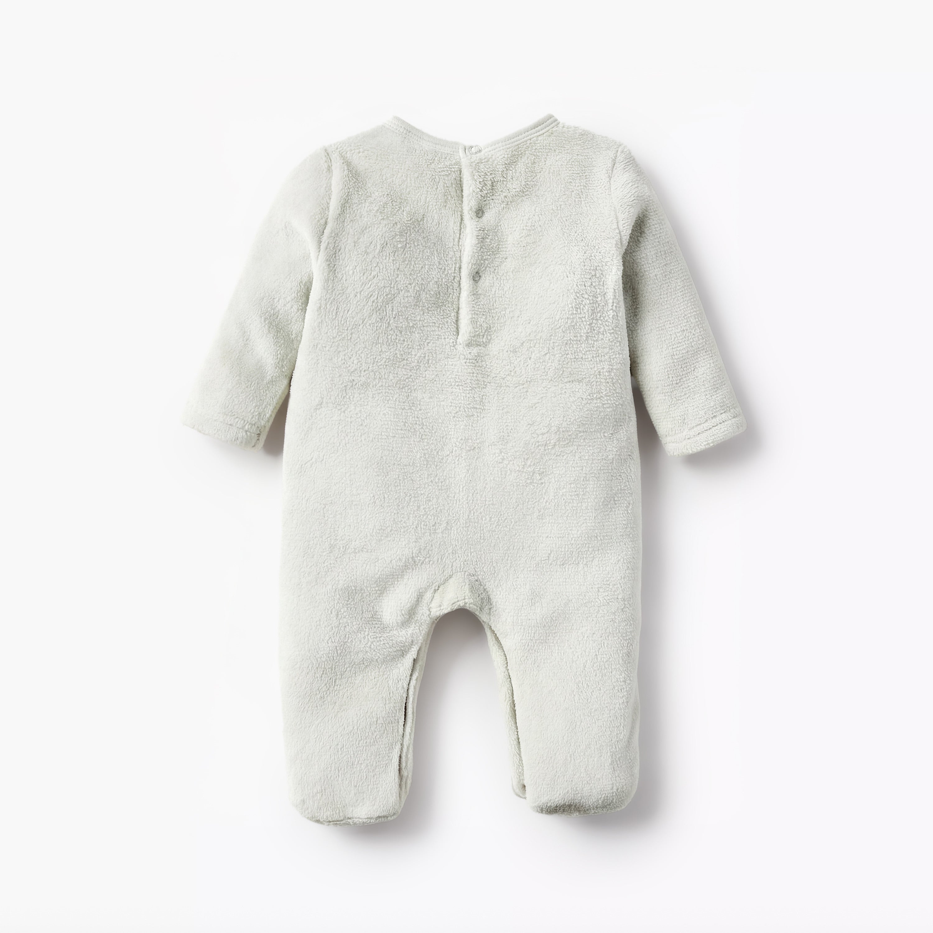 Juniors Applique Detail Closed Feet Sleepsuit with Long Sleeves and Button Closure
