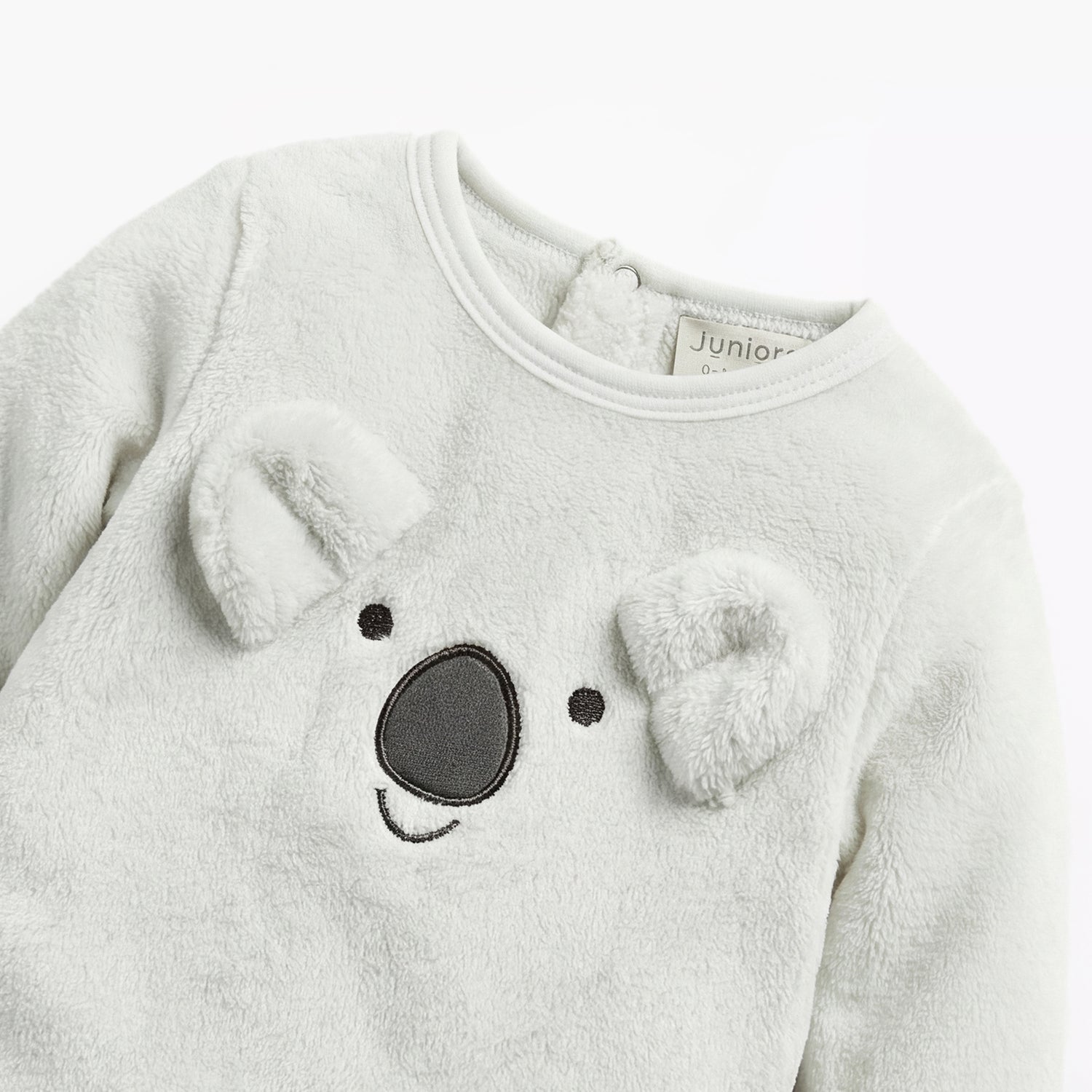 Juniors Applique Detail Closed Feet Sleepsuit with Long Sleeves and Button Closure