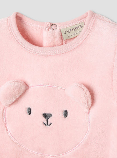 Juniors Round Neck Sleepsuit with Closed Feet - Polyester - Long Sleeves-baby-girls-clothing-nightwear-sleepsuits-image-3