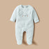 Juniors Sheep Face Applique Sleepsuit with Long Sleeves and Button Closure - White / 9-12 mths