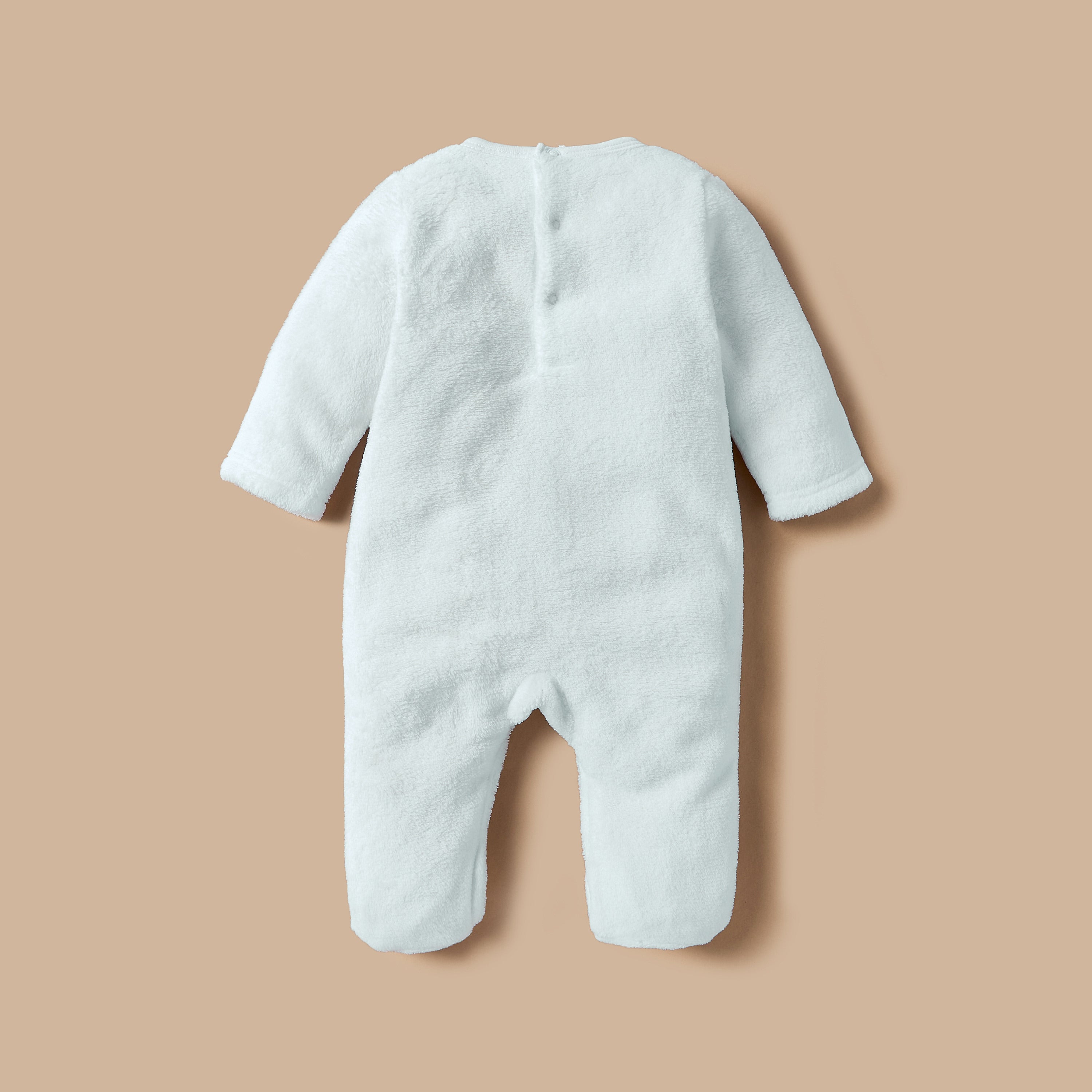 Juniors Sheep Face Applique Sleepsuit with Long Sleeves and Button Closure