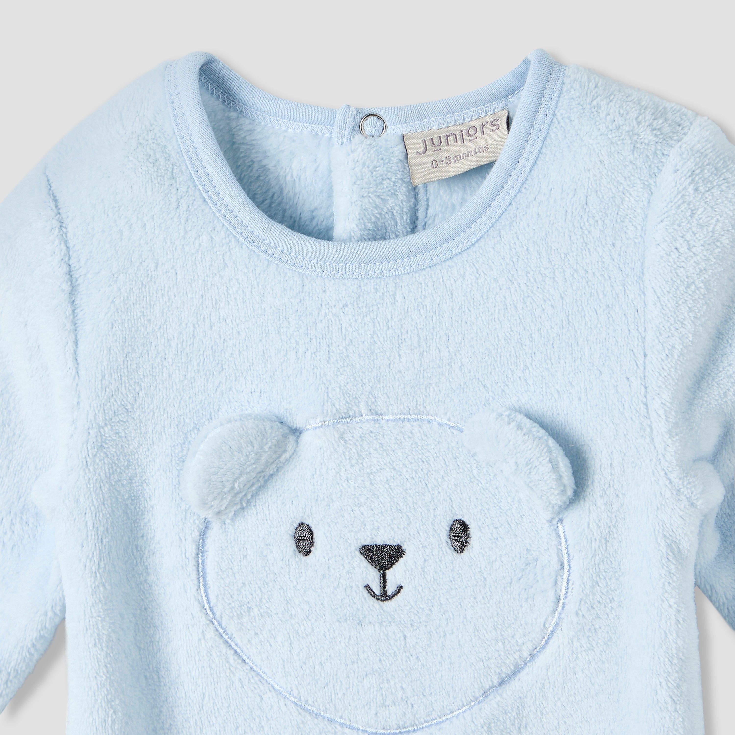 Juniors Round Neck Sleepsuit with Closed Feet - Polyester - Long Sleeves