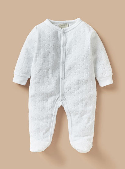 Juniors Star Textured Closed Foot Sleepsuit with Long Sleeves and Snap Button Closure-baby-girls-clothing-nightwear-sleepsuits-image-1