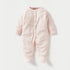 Juniors Heart Textured Closed Foot Sleepsuit with Long Sleeves and Snap Button Closure - Pink / 9-12 mths