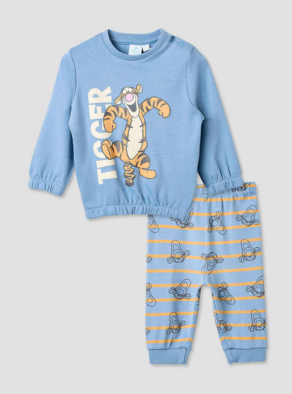 Juniors Pyjama Set with Tigger Print - Cotton - Long Sleeves - Round Neck-promo_babyshop_Buy2for79_UAE130126-image-1