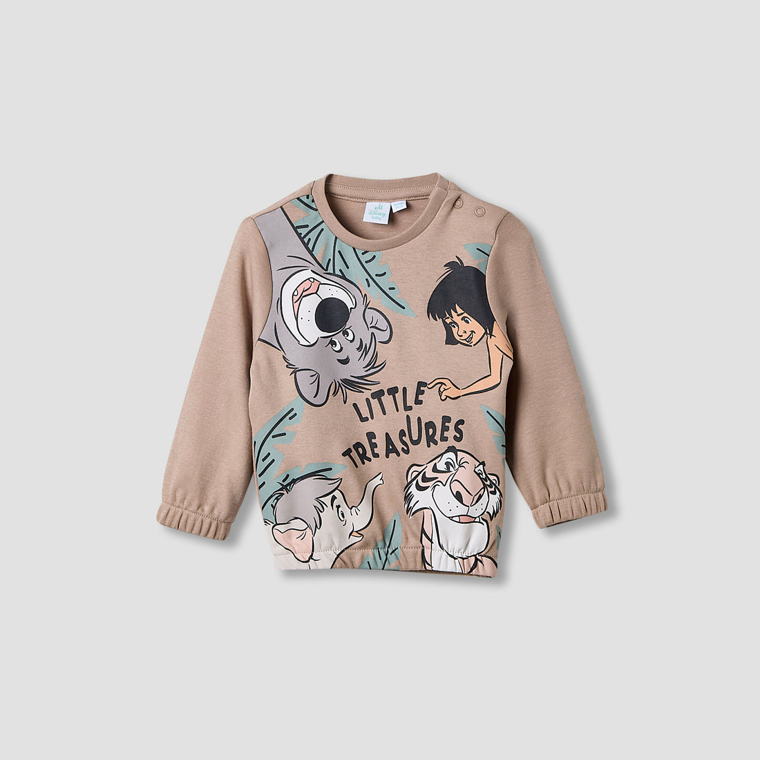 Juniors Cotton Round Neck Long Sleeves Pyjama Set with Jungle Book Print