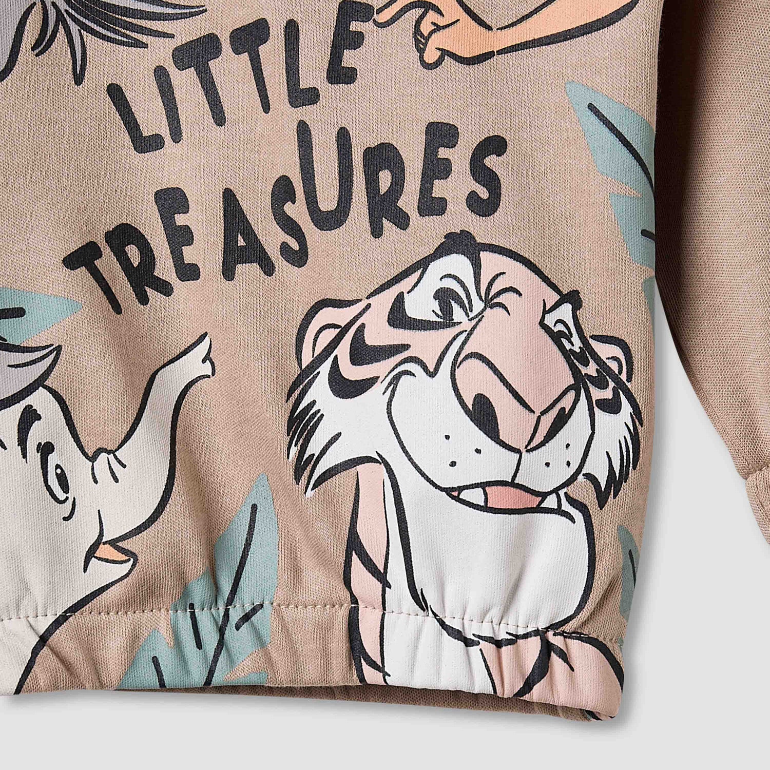 Juniors Cotton Round Neck Long Sleeves Pyjama Set with Jungle Book Print