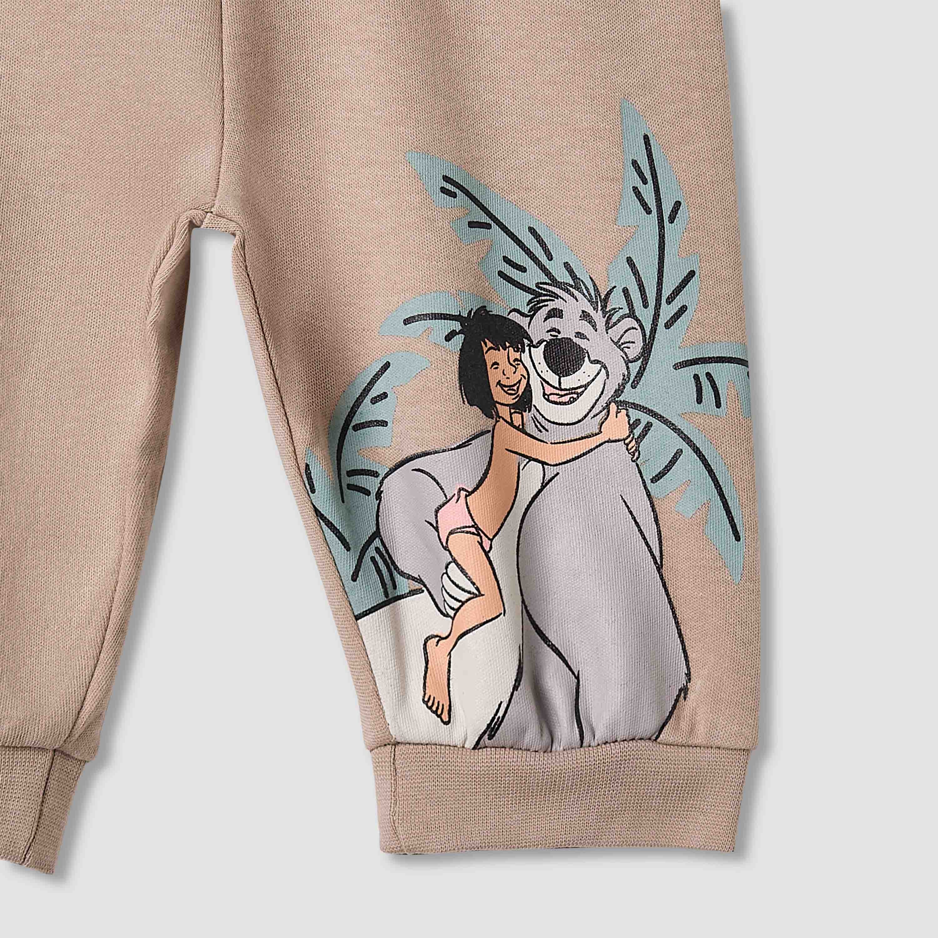 Juniors Cotton Round Neck Long Sleeves Pyjama Set with Jungle Book Print
