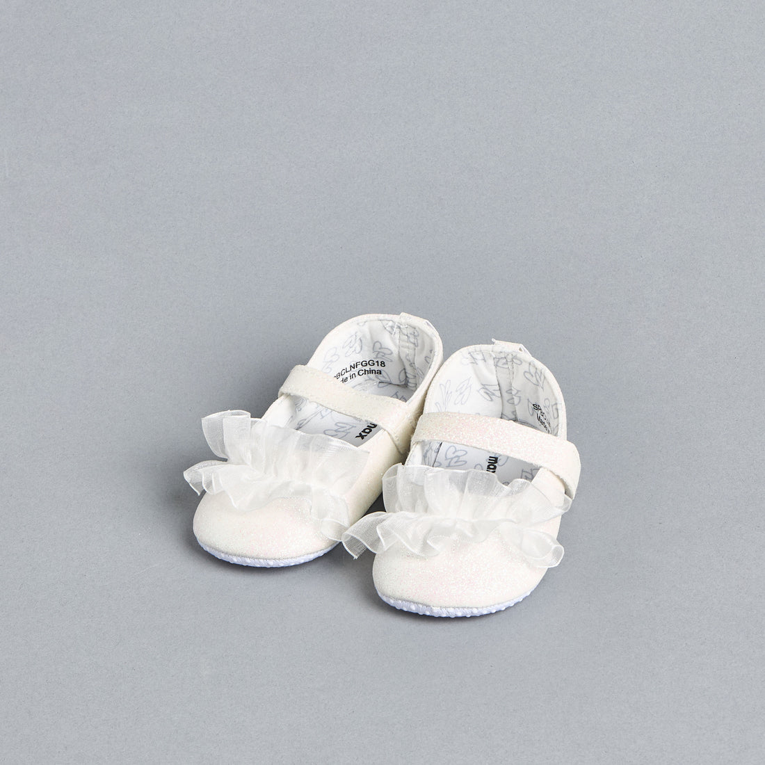 Embellished Frill Detail Booties with Hook and Loop Closure