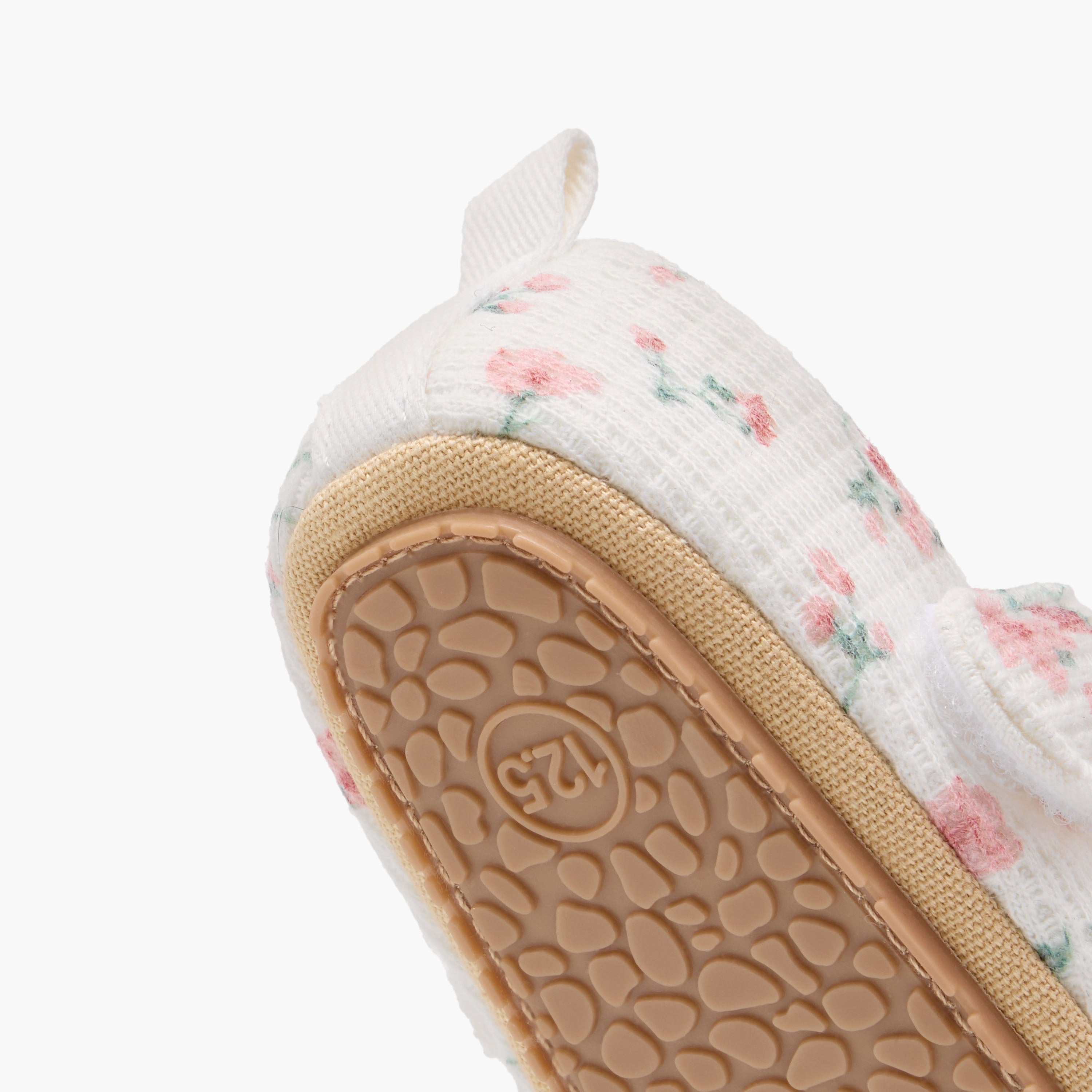 Juniors Floral Print Booties with Hook and Loop Closure