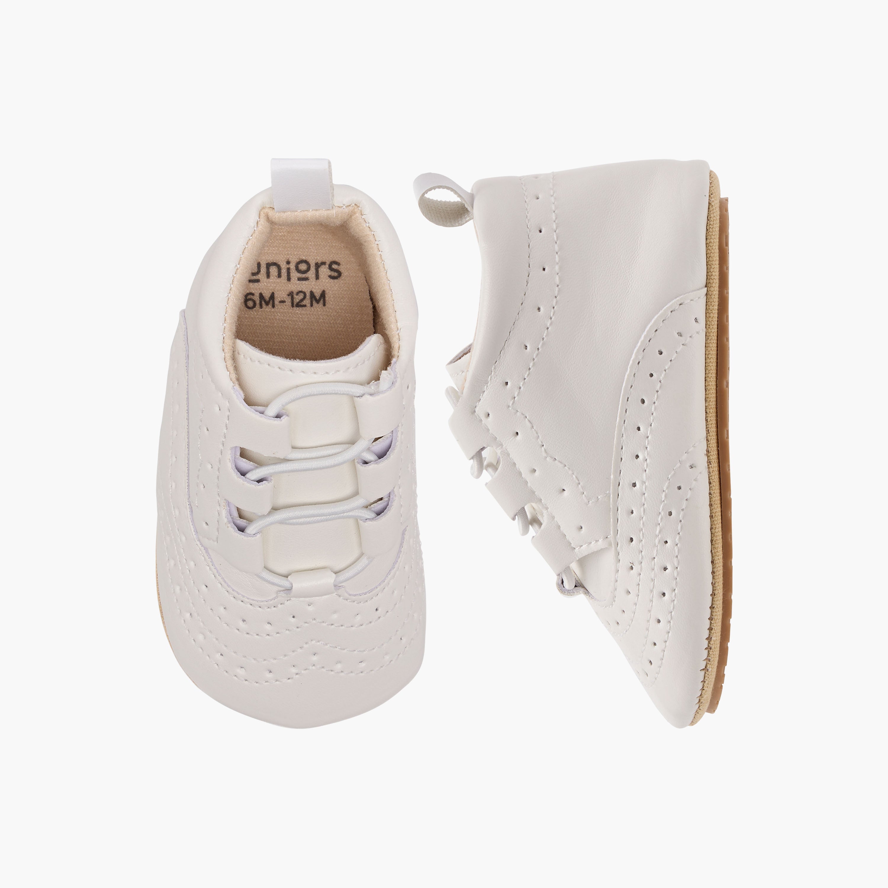 Juniors Textured Lace Detail Booties - White / 12-18 mths