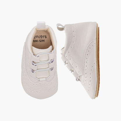 Juniors Textured Lace Detail Booties - White / 12-18 mths