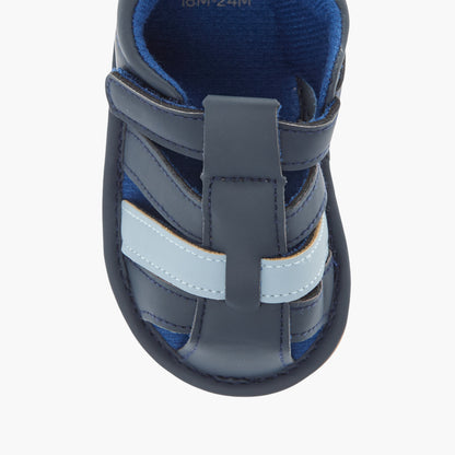 Juniors Colourblock Sandals with Hook and Loop Closure
