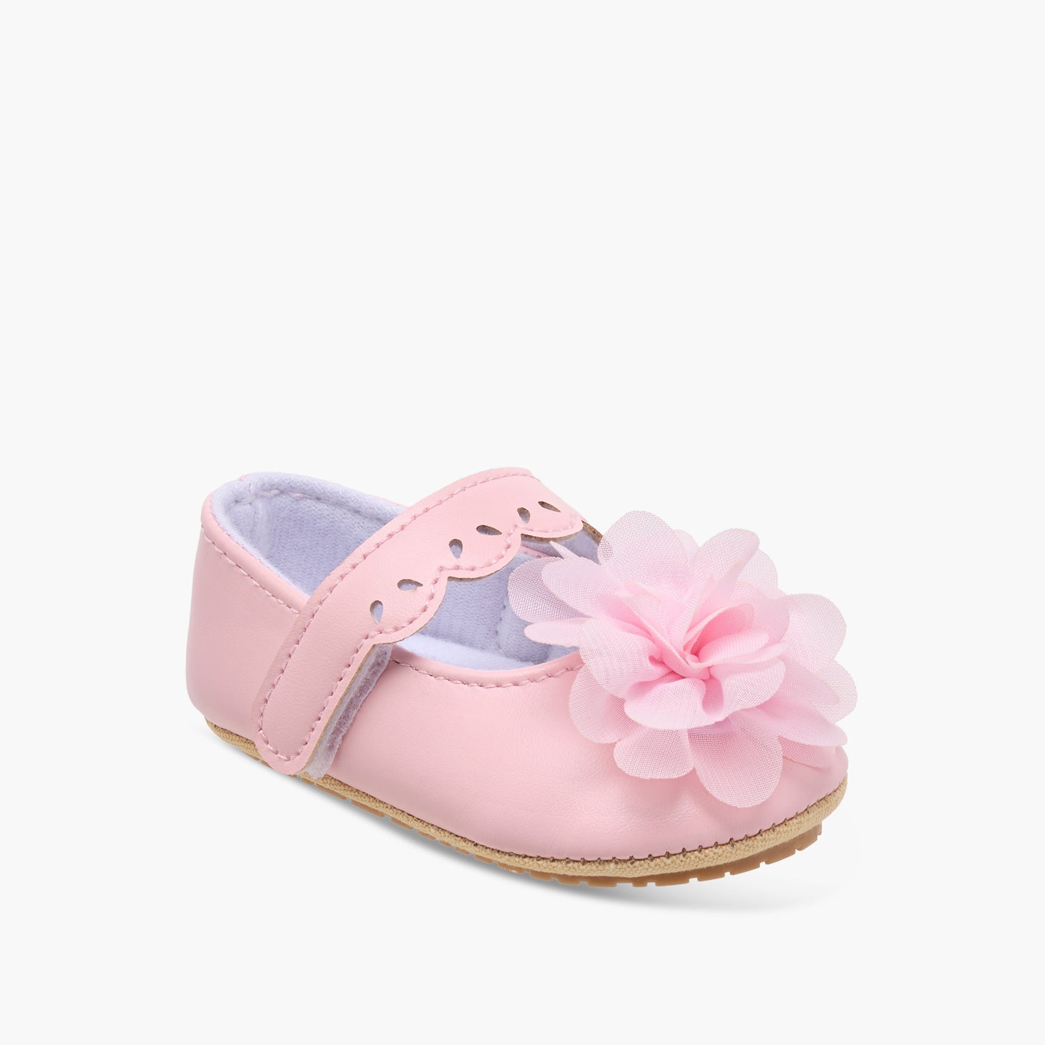 Juniors Floral Applique Booties with Hook and Loop Closure