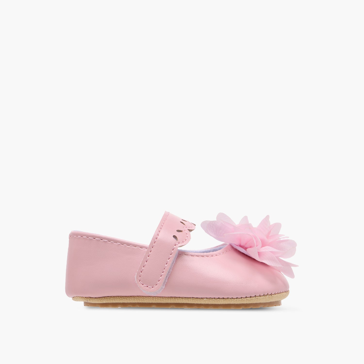 Juniors Floral Applique Booties with Hook and Loop Closure