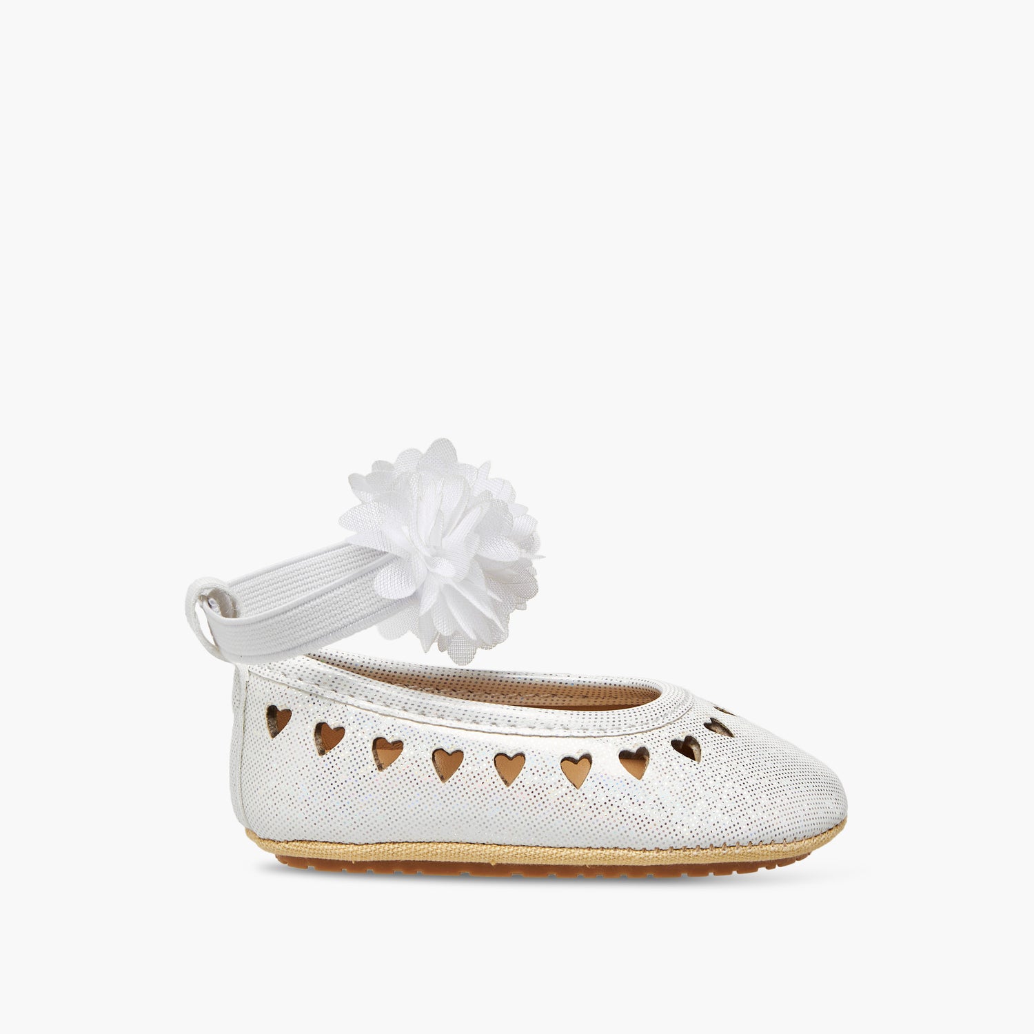 Juniors Booties with Elastic Strap, Floral Accent
