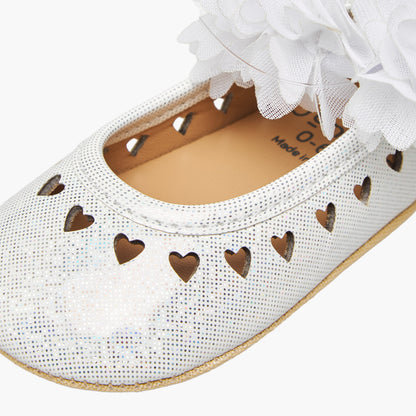 Juniors Booties with Elastic Strap, Floral Accent