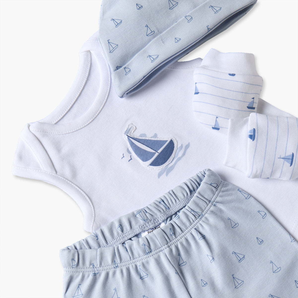 Set of 9 Juniors Clothing Gift Set with Sail Boat Print