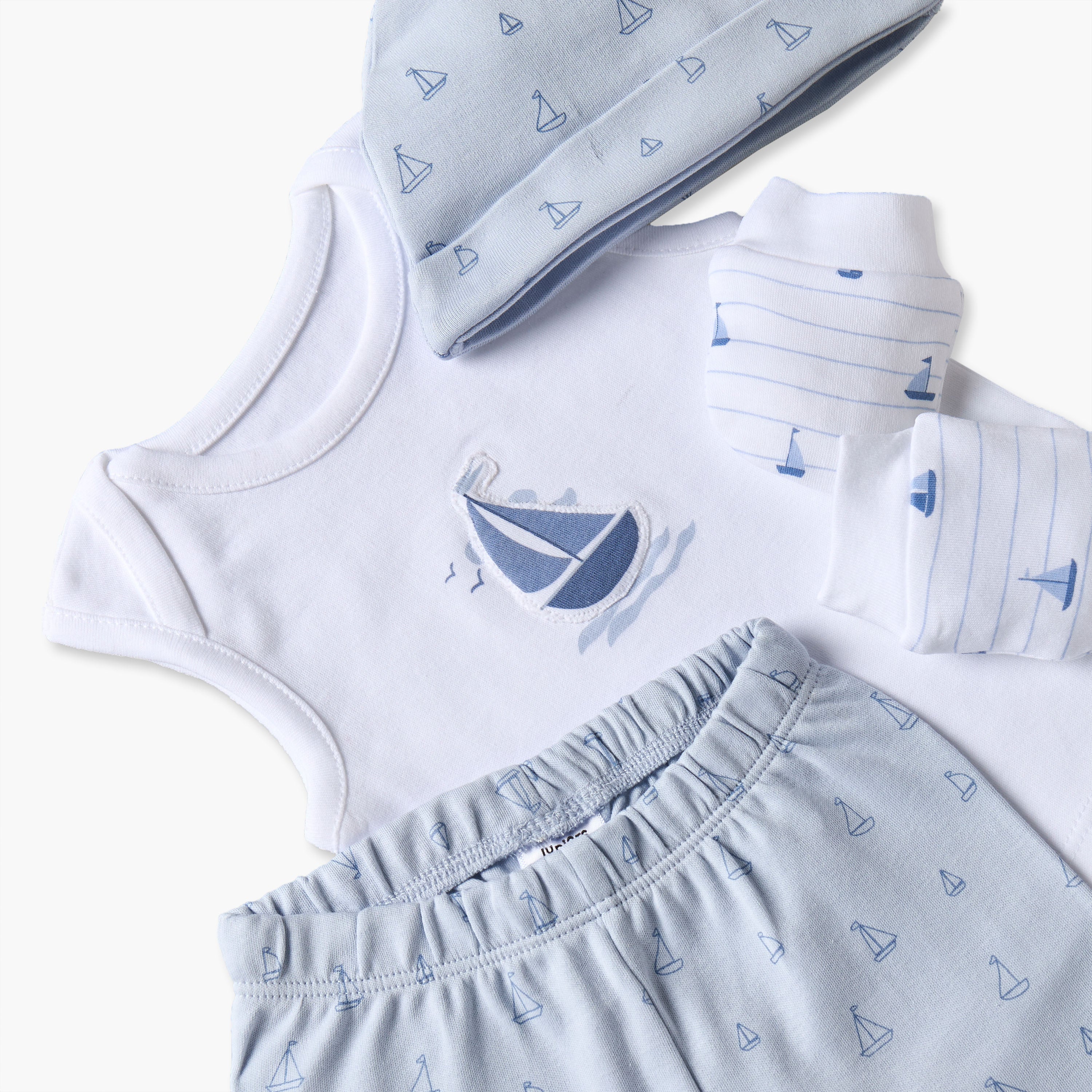 Set of 9 Juniors Clothing Gift Set with Sail Boat Print