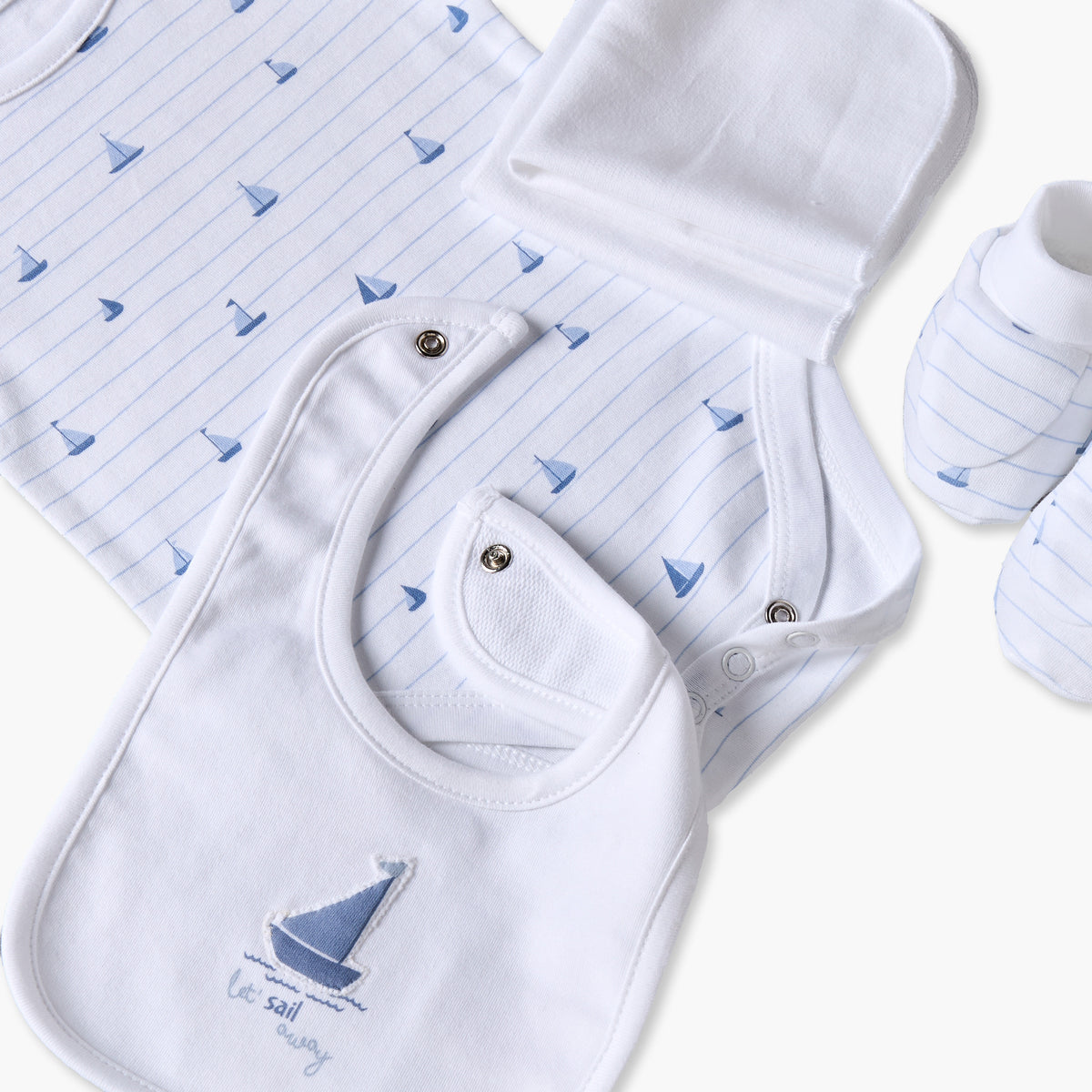 Set of 9 Juniors Clothing Gift Set with Sail Boat Print