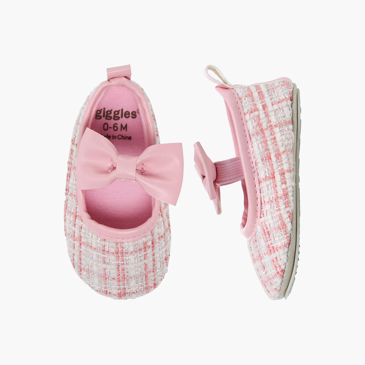 Giggles Girls Booties with Checked Print - Polyester