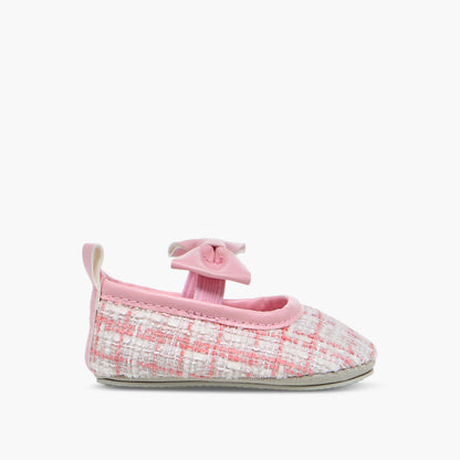 Giggles Girls Booties with Checked Print - Polyester