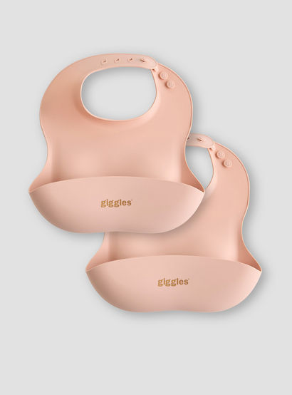 Giggles Silicone Bib with Button Closure - Set of 2-baby-feeding-bibs-image-1