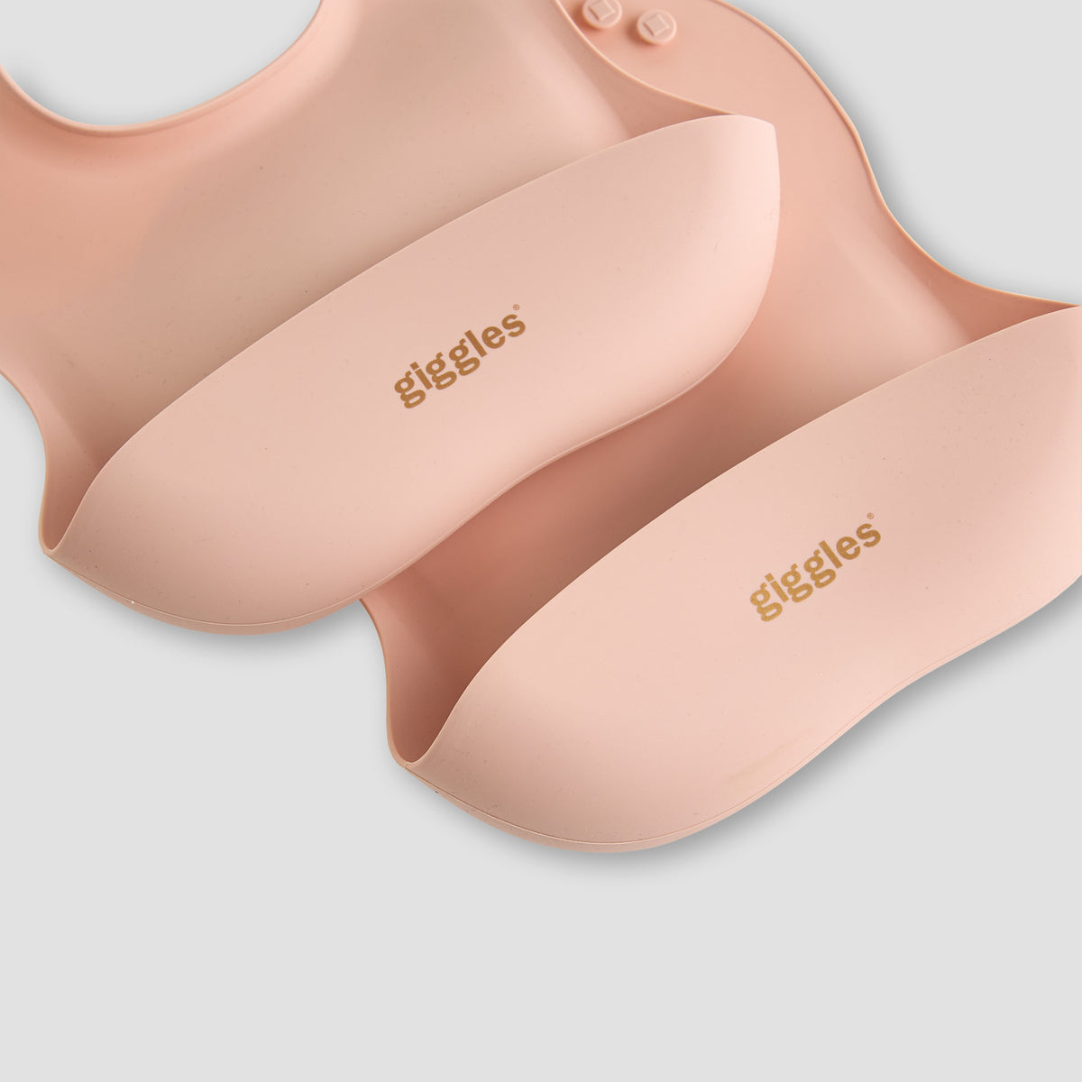 Giggles Silicone Bib with Button Closure - Set of 2