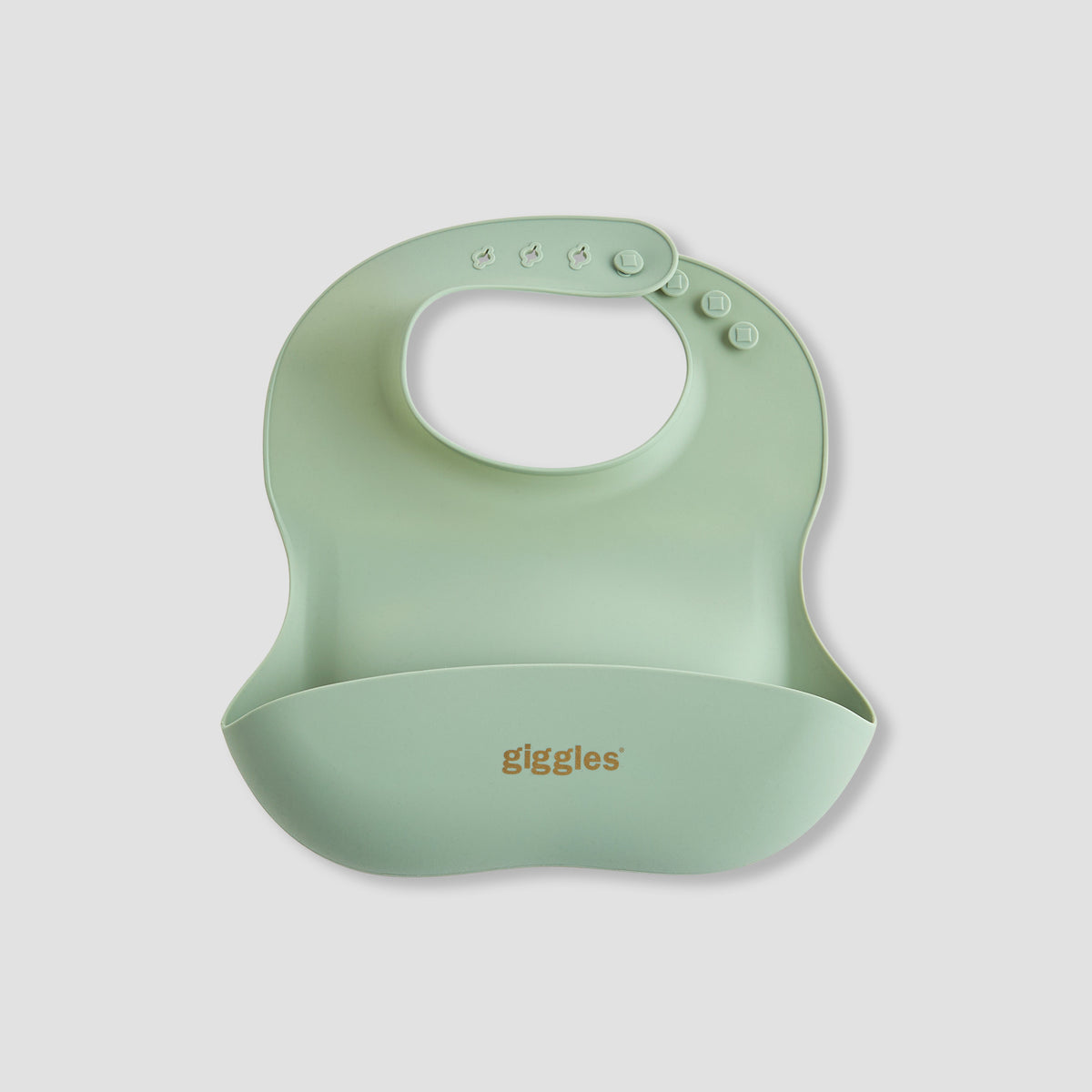 Giggles Silicone Bib with Button Closure - Set of 2