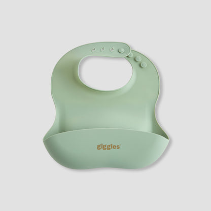Giggles Silicone Bib with Button Closure - Set of 2