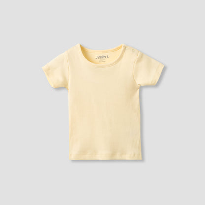 Juniors Crew Neck Short Sleeve T-shirt and Dungaree Set with Floral Print