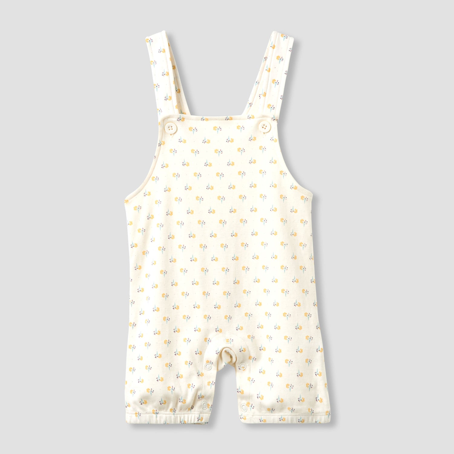 Juniors Crew Neck Short Sleeve T-shirt and Dungaree Set with Floral Print
