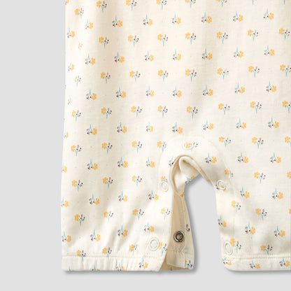 Juniors Crew Neck Short Sleeve T-shirt and Dungaree Set with Floral Print