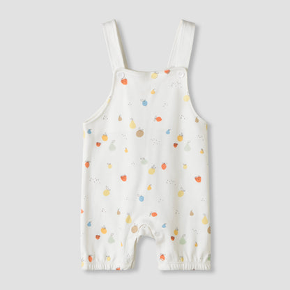 Juniors Short Sleeves T-shirt and Dungaree Set with Fruit Print