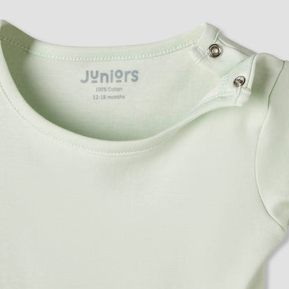 Juniors Short Sleeves T-shirt and Dungaree Set with Fruit Print