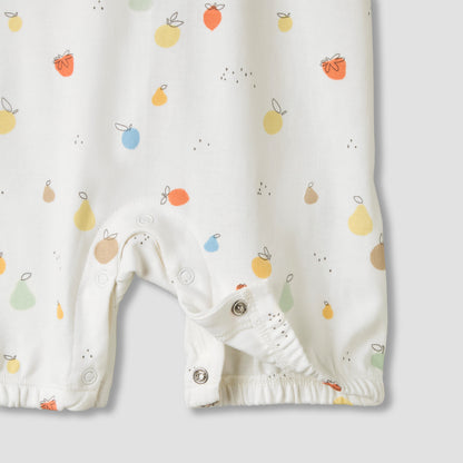 Juniors Short Sleeves T-shirt and Dungaree Set with Fruit Print