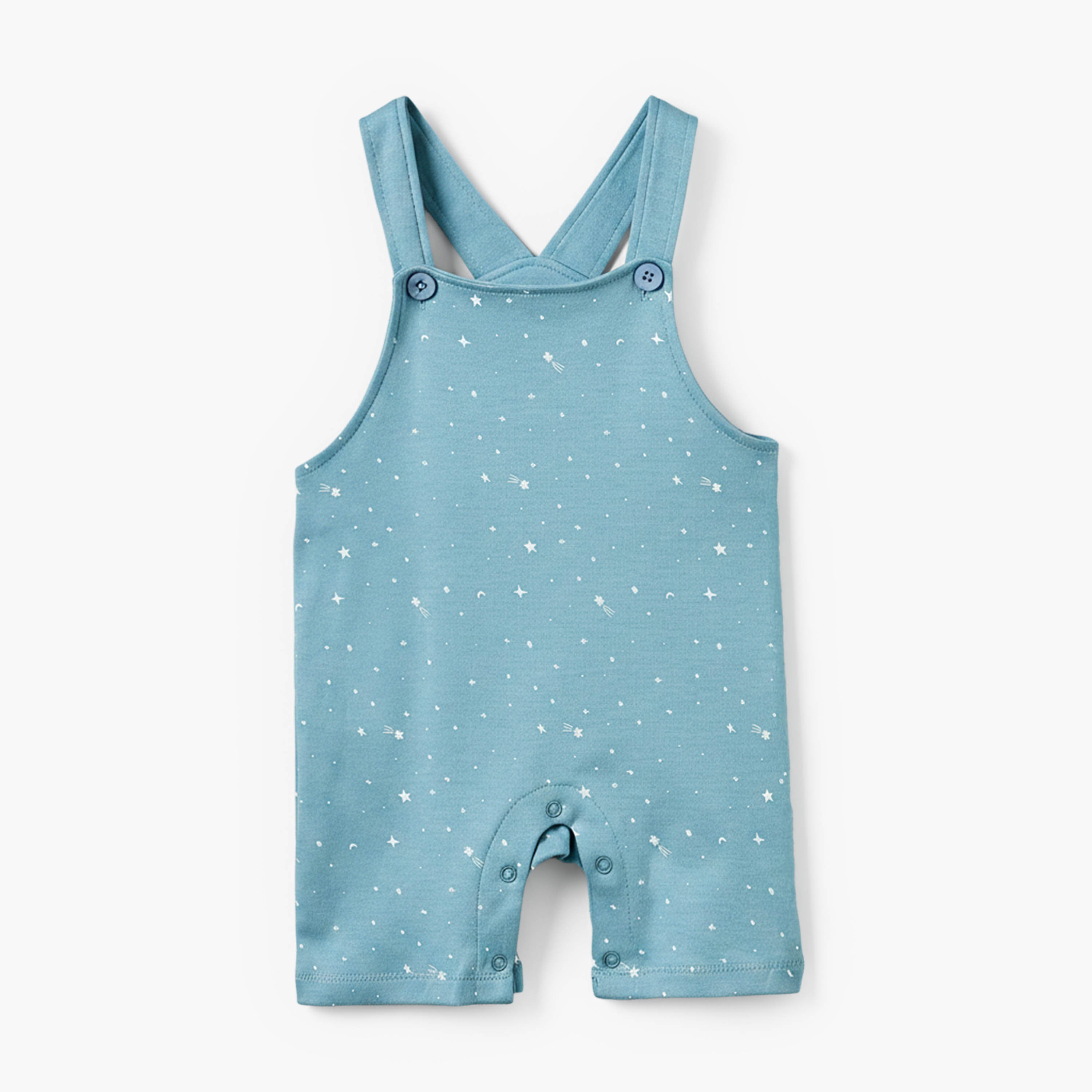 Juniors Crew Neck Short Sleeves T-shirt and Dungaree Set with Star Print